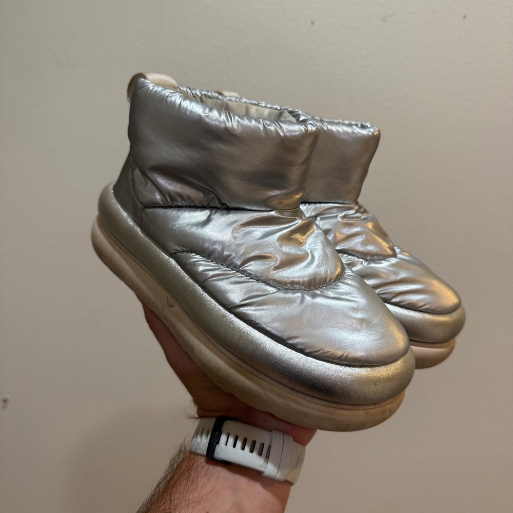 UGG Classic Mini Regenerate Puffer Metallic Silver Boots 1135151 Women 5